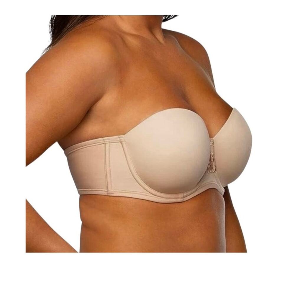 Vanity Fair 44DDD underwire rubber lined strapless bra BC 2672